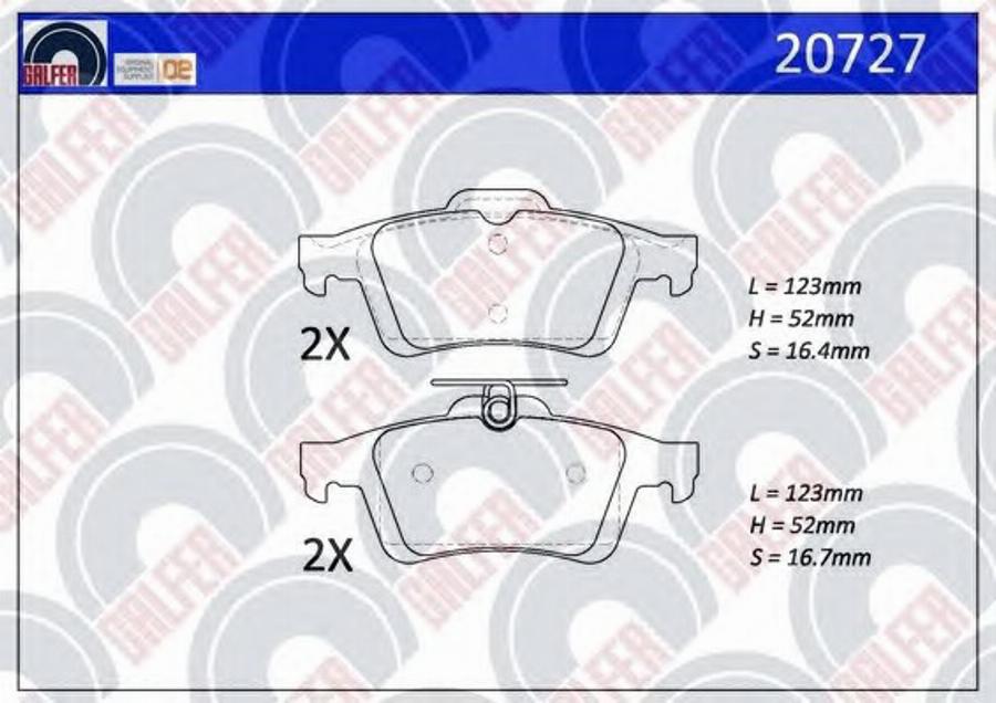 Galfer 20727 - Kit de plaquettes de frein, frein à disque cwaw.fr