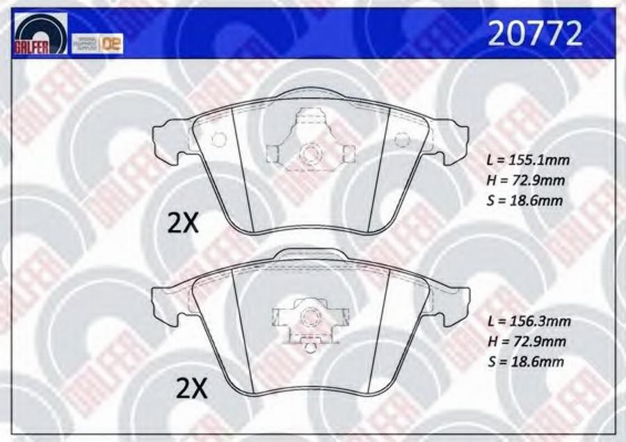 Galfer 20772 - Kit de plaquettes de frein, frein à disque cwaw.fr