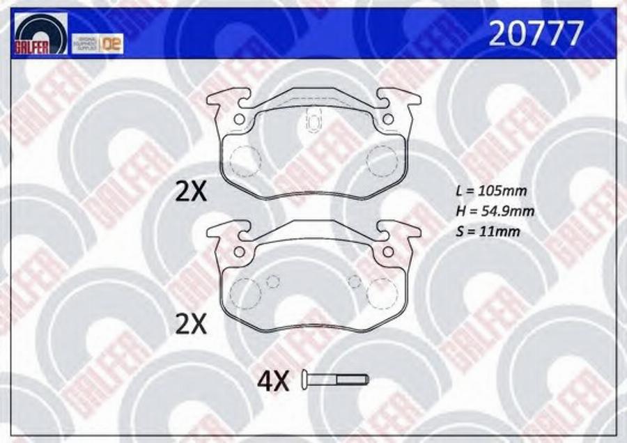 Galfer 20777 - Kit de plaquettes de frein, frein à disque cwaw.fr