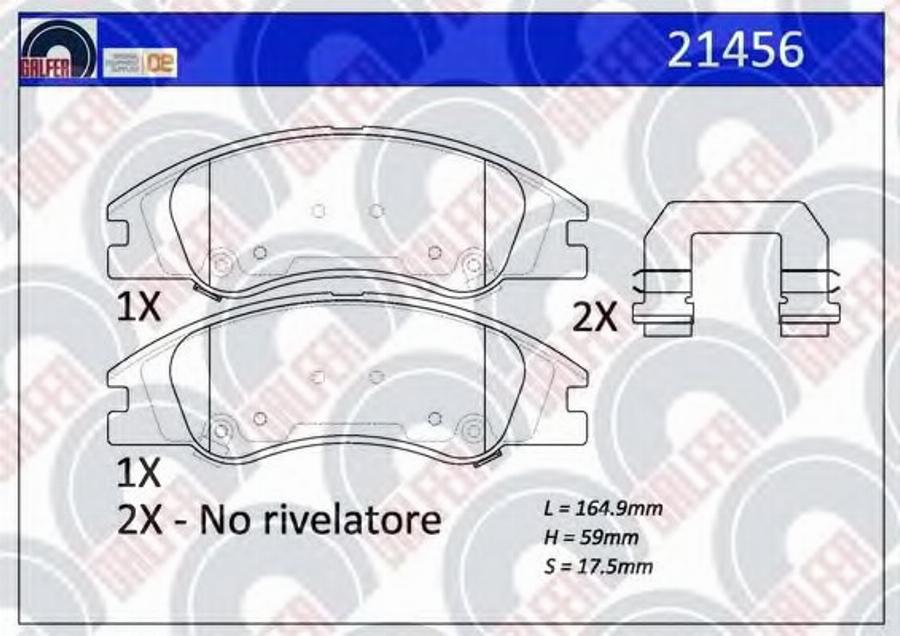 Galfer 21456 - Kit de plaquettes de frein, frein à disque cwaw.fr