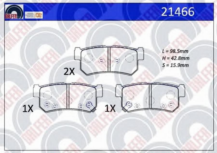 Galfer 21466 - Kit de plaquettes de frein, frein à disque cwaw.fr