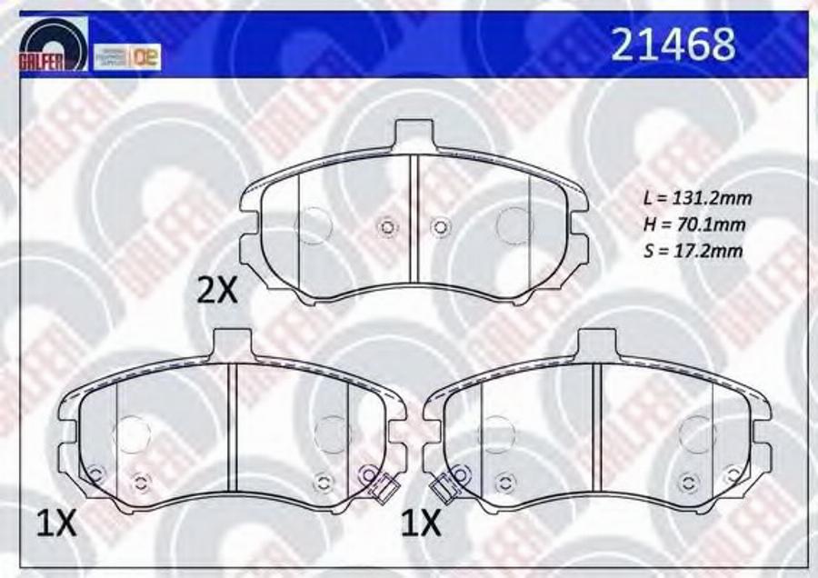 Galfer 21468 - Kit de plaquettes de frein, frein à disque cwaw.fr