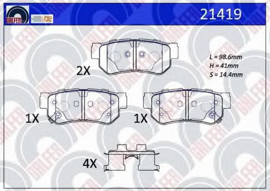 Galfer 21419 - Kit de plaquettes de frein, frein à disque cwaw.fr