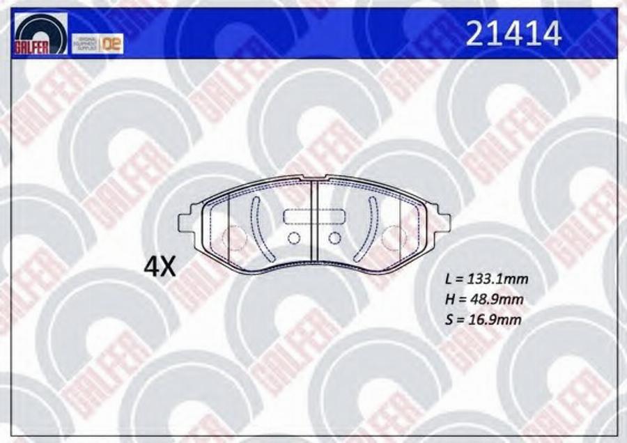 Galfer 21414 - Kit de plaquettes de frein, frein à disque cwaw.fr