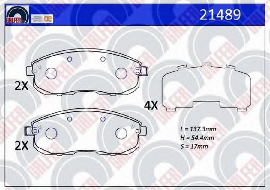 Galfer 21489 - Kit de plaquettes de frein, frein à disque cwaw.fr