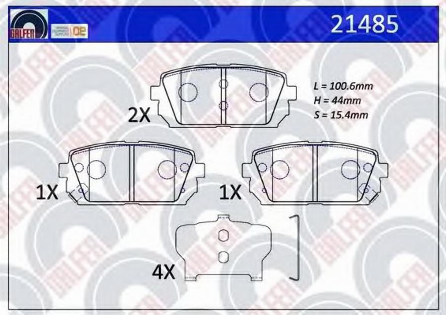 Galfer 21485 - Kit de plaquettes de frein, frein à disque cwaw.fr