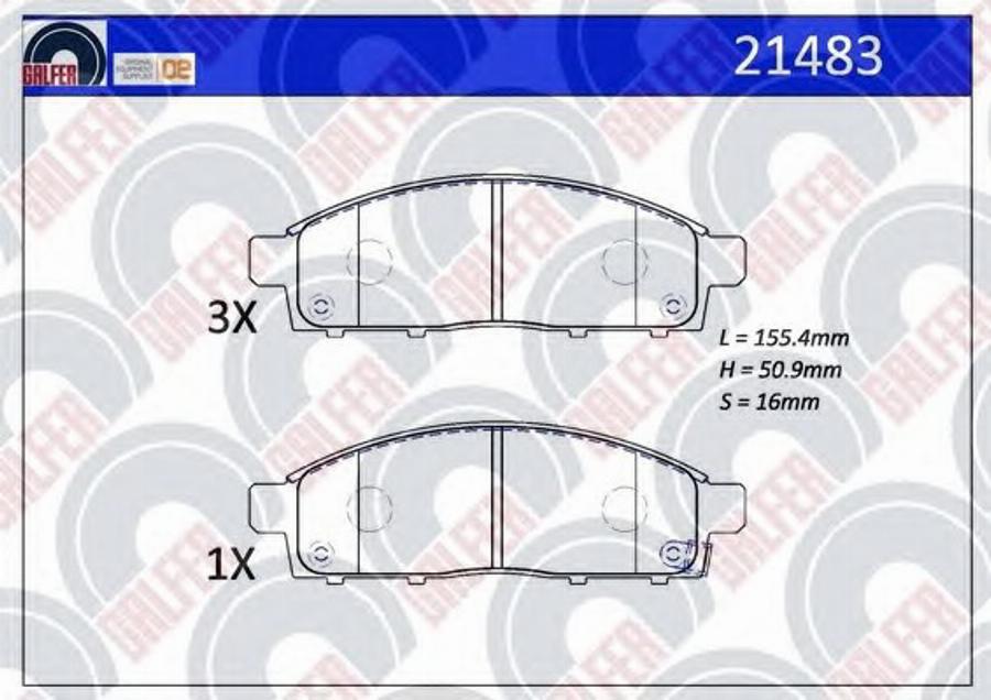 Galfer 21483 - Kit de plaquettes de frein, frein à disque cwaw.fr