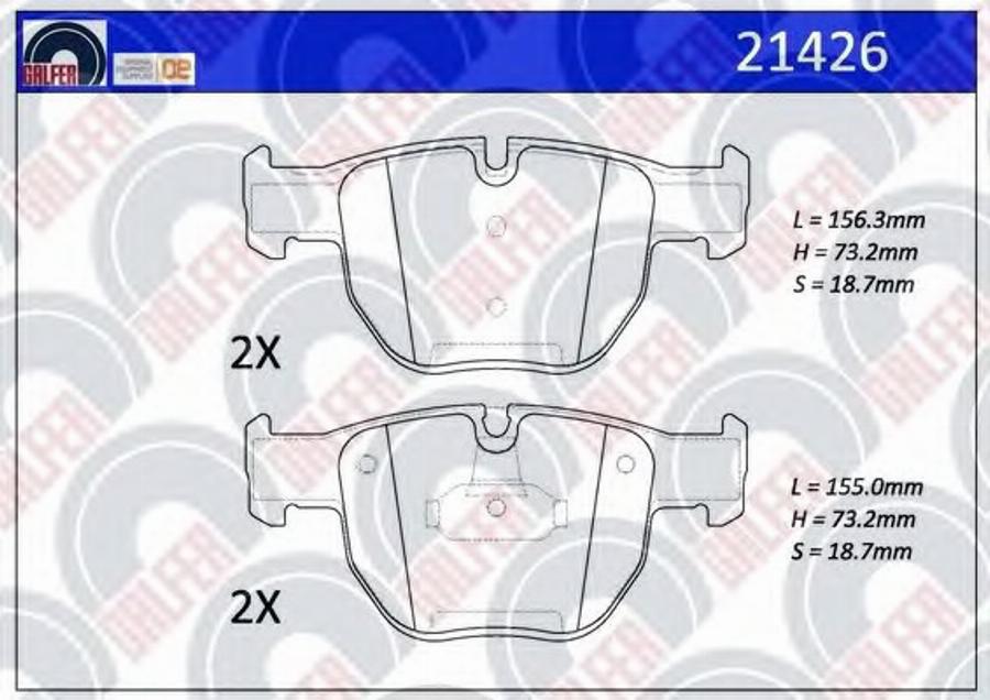 Galfer 21426 - Kit de plaquettes de frein, frein à disque cwaw.fr