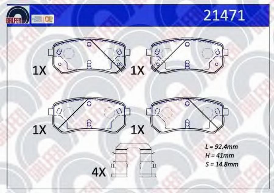 Galfer 21471 - Kit de plaquettes de frein, frein à disque cwaw.fr