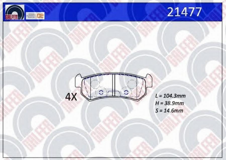 Galfer 21477 - Kit de plaquettes de frein, frein à disque cwaw.fr