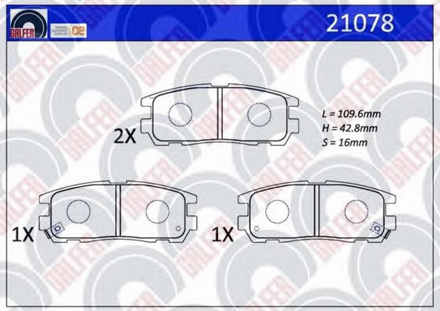 Galfer 21078 - Kit de plaquettes de frein, frein à disque cwaw.fr