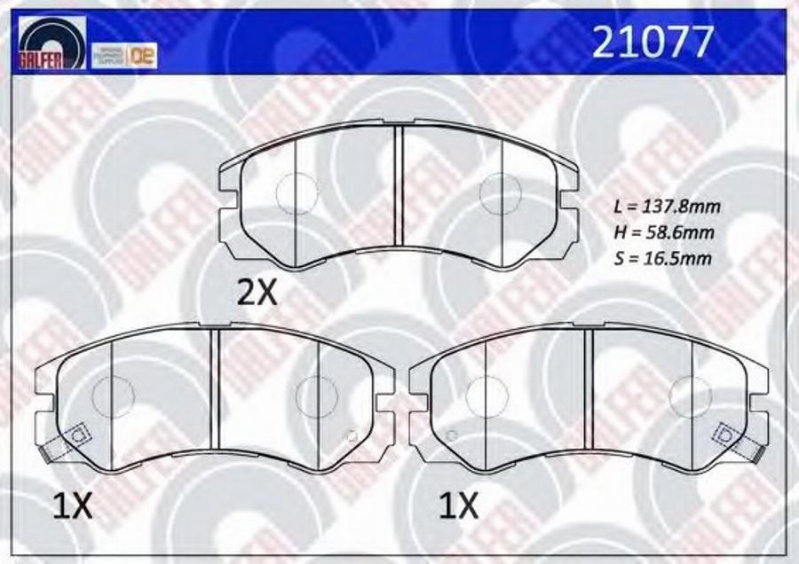 Galfer 21077 - Kit de plaquettes de frein, frein à disque cwaw.fr