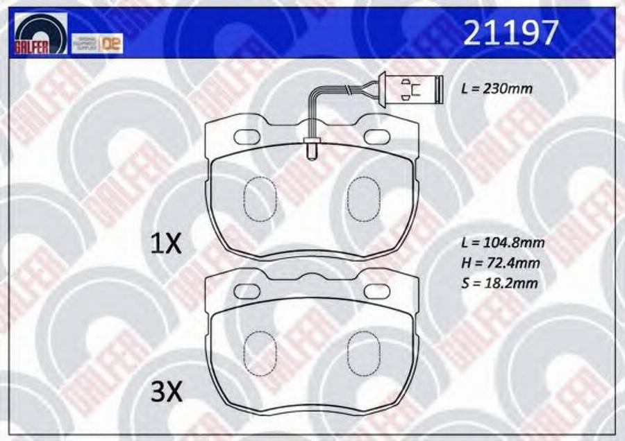 Galfer 21197 - Kit de plaquettes de frein, frein à disque cwaw.fr