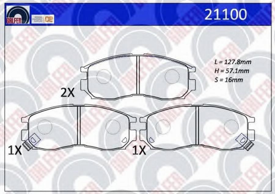 Galfer 21100 - Kit de plaquettes de frein, frein à disque cwaw.fr