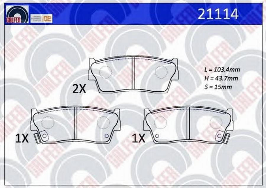 Galfer 21114 - Kit de plaquettes de frein, frein à disque cwaw.fr