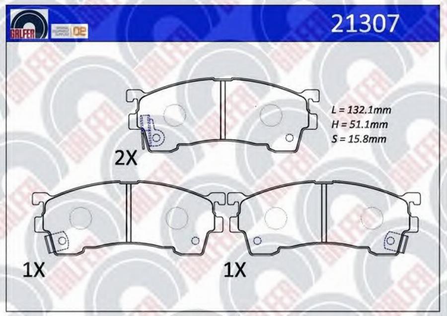 Galfer 21307 - Kit de plaquettes de frein, frein à disque cwaw.fr