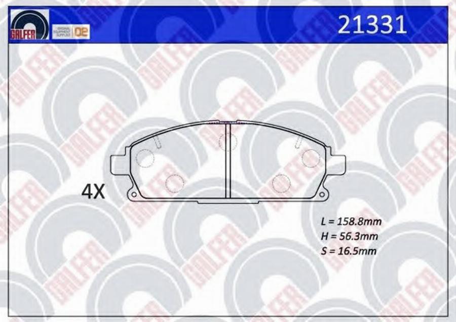 Galfer 21331 - Kit de plaquettes de frein, frein à disque cwaw.fr