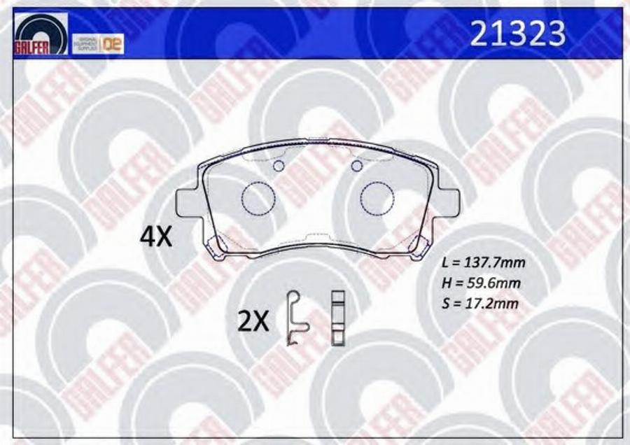 Galfer 21323 - Kit de plaquettes de frein, frein à disque cwaw.fr