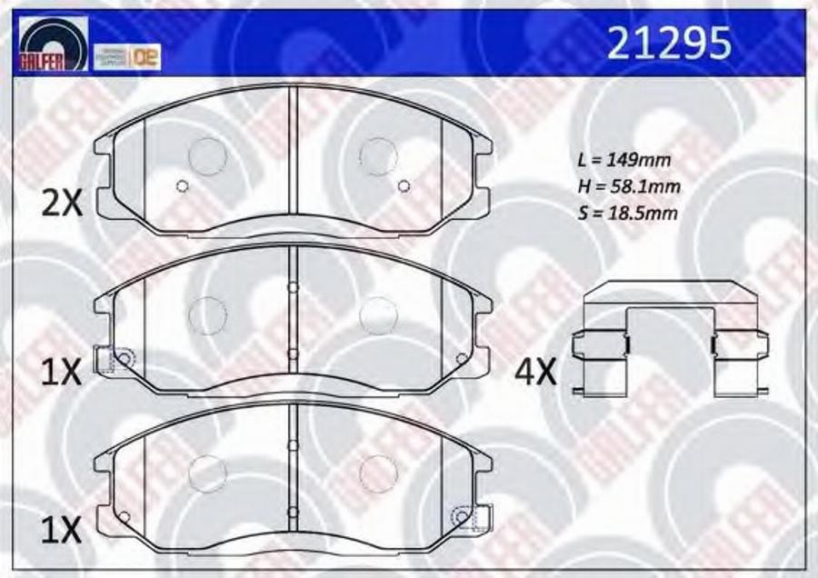 Galfer 21295 - Kit de plaquettes de frein, frein à disque cwaw.fr