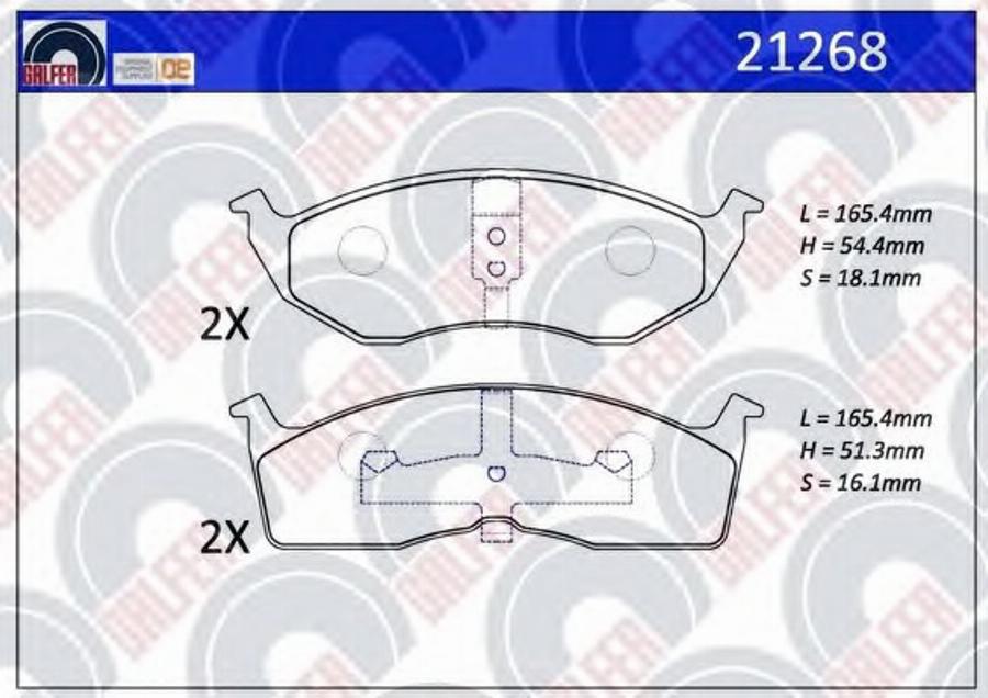 Galfer 21268 - Kit de plaquettes de frein, frein à disque cwaw.fr