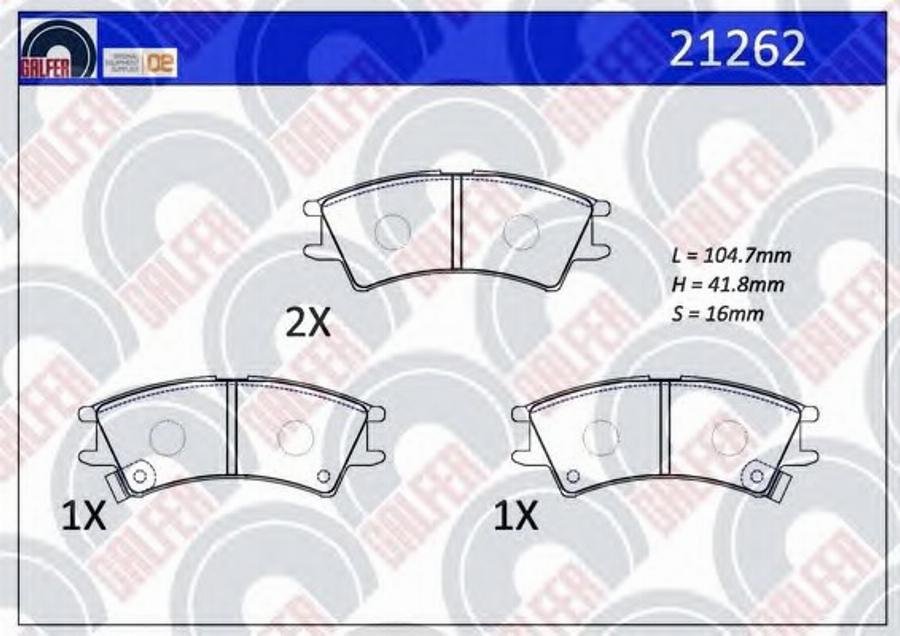 Galfer 21262 - Kit de plaquettes de frein, frein à disque cwaw.fr