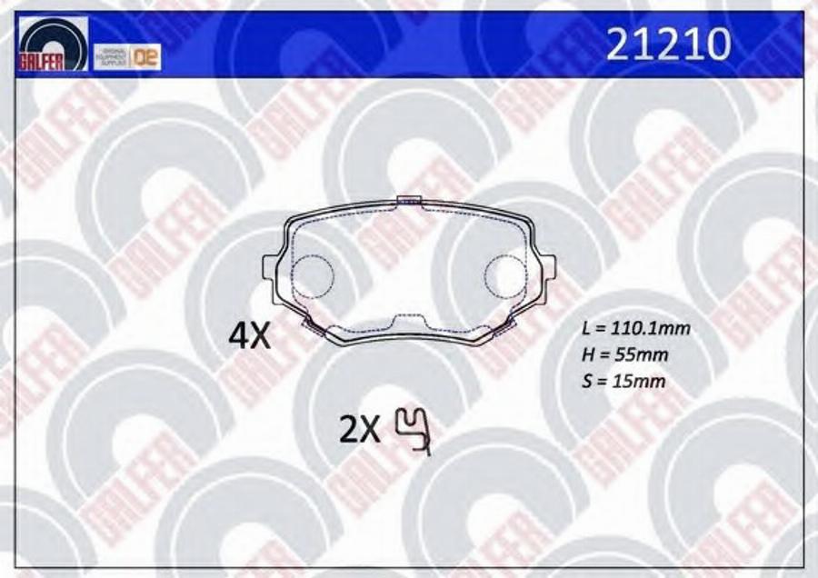 Galfer 21210 - Kit de plaquettes de frein, frein à disque cwaw.fr