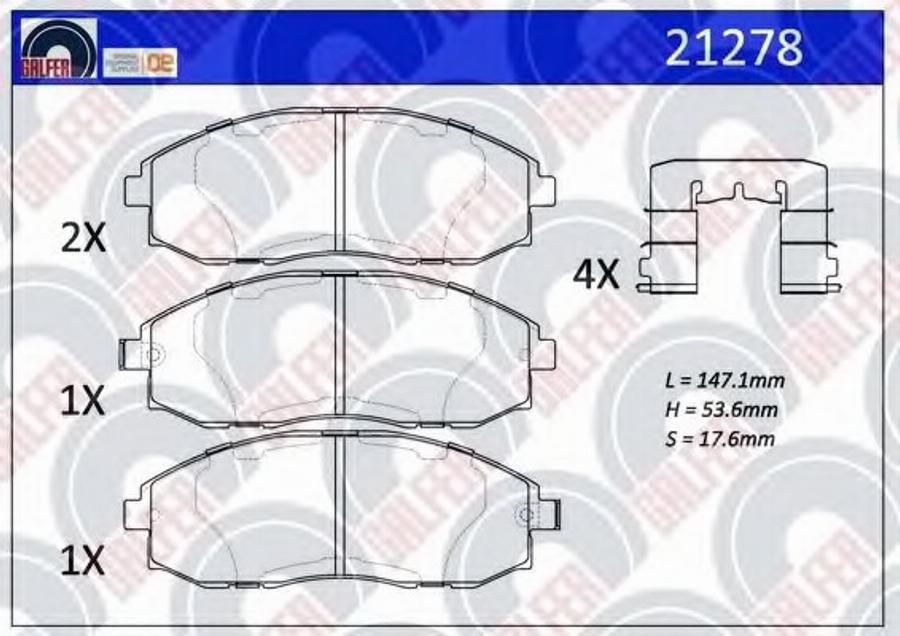 Galfer 21278 - Kit de plaquettes de frein, frein à disque cwaw.fr