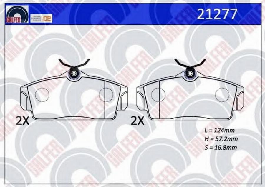 Galfer 21277 - Kit de plaquettes de frein, frein à disque cwaw.fr