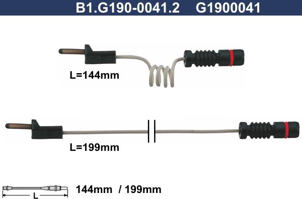 Galfer B1.G190-0041.2 - Contact d'avertissement, usure des plaquettes de frein cwaw.fr