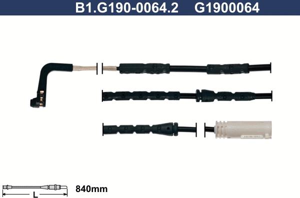 Galfer B1.G190-0064.2 - Contact d'avertissement, usure des plaquettes de frein cwaw.fr