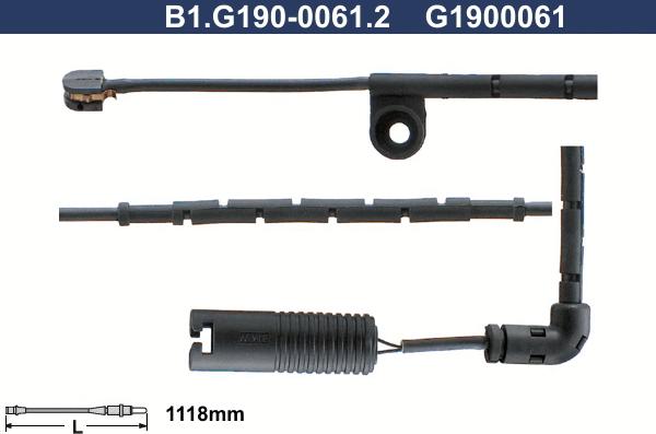 Galfer B1.G190-0061.2 - Contact d'avertissement, usure des plaquettes de frein cwaw.fr