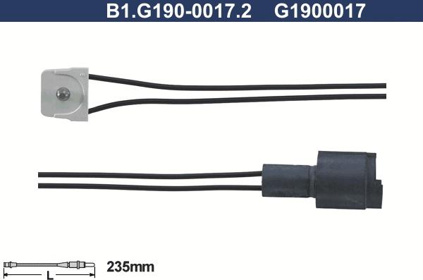 Galfer B1.G190-0017.2 - Contact d'avertissement, usure des plaquettes de frein cwaw.fr