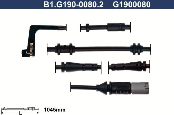 Galfer B1.G190-0080.2 - Contact d'avertissement, usure des plaquettes de frein cwaw.fr