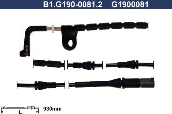 Galfer B1.G190-0081.2 - Contact d'avertissement, usure des plaquettes de frein cwaw.fr