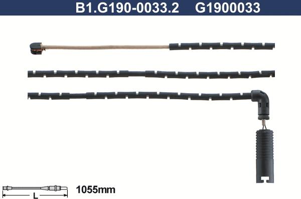 Galfer B1.G190-0033.2 - Contact d'avertissement, usure des plaquettes de frein cwaw.fr