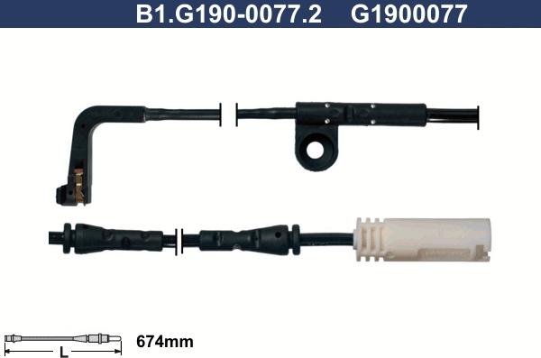 Galfer B1.G190-0077.2 - Contact d'avertissement, usure des plaquettes de frein cwaw.fr