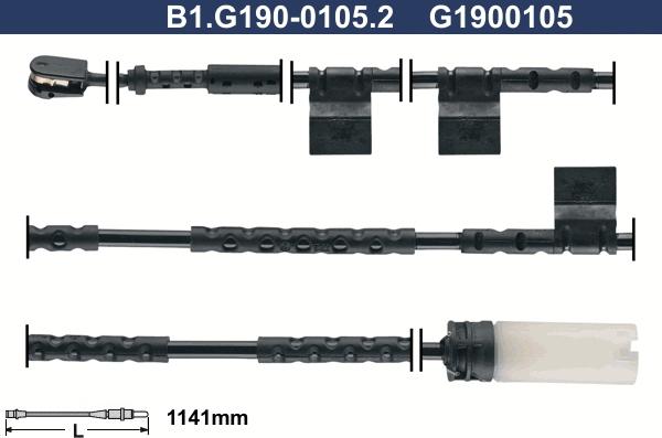 Galfer B1.G190-0105.2 - Contact d'avertissement, usure des plaquettes de frein cwaw.fr