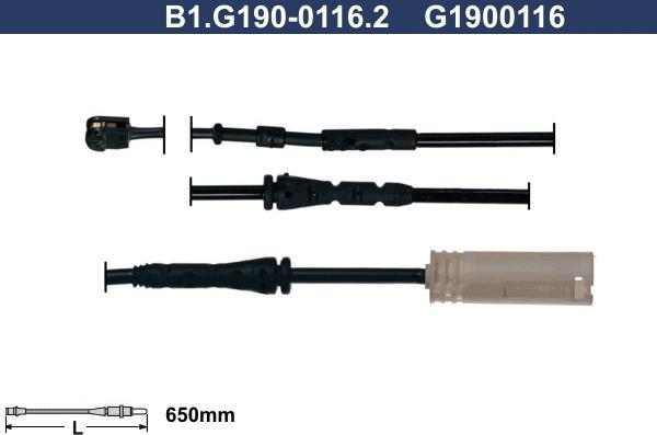 Galfer B1.G190-0116.2 - Contact d'avertissement, usure des plaquettes de frein cwaw.fr