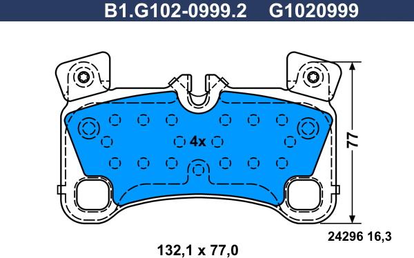 Galfer B1.G102-0999.2 - Kit de plaquettes de frein, frein à disque cwaw.fr