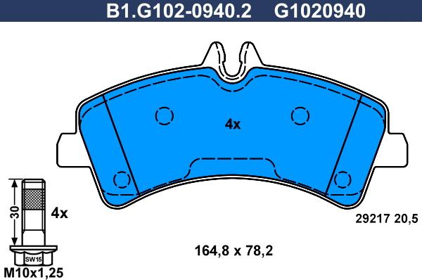 Galfer B1.G102-0940.2 - Kit de plaquettes de frein, frein à disque cwaw.fr