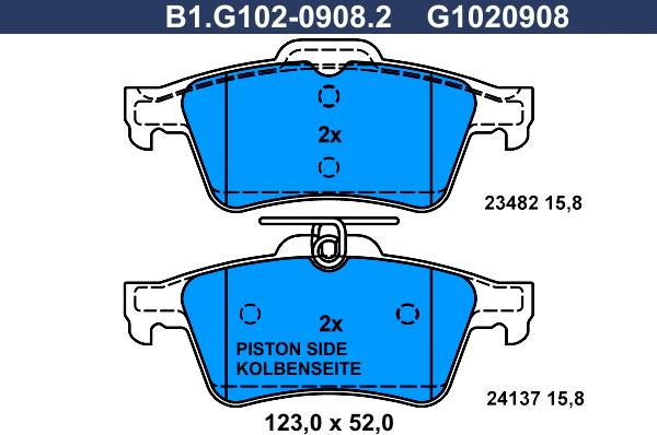 Galfer B1.G102-0908.2 - Kit de plaquettes de frein, frein à disque cwaw.fr