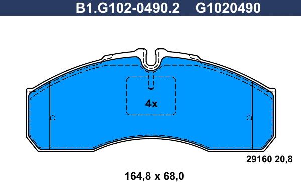 Galfer B1.G102-0490.2 - Kit de plaquettes de frein, frein à disque cwaw.fr