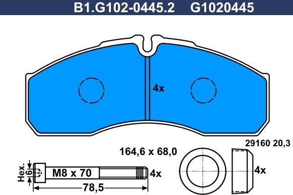 Galfer B1.G102-0445.2 - Kit de plaquettes de frein, frein à disque cwaw.fr