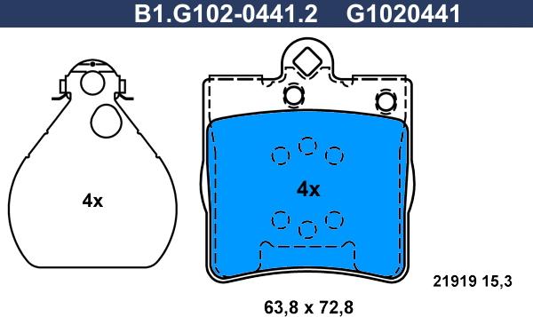 Galfer B1.G102-0441.2 - Kit de plaquettes de frein, frein à disque cwaw.fr