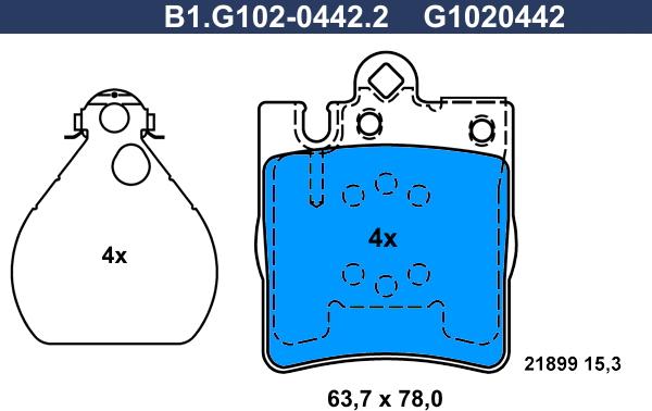 Galfer B1.G102-0442.2 - Kit de plaquettes de frein, frein à disque cwaw.fr