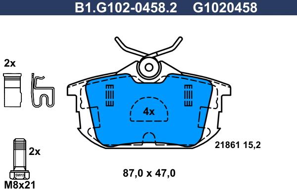 Galfer B1.G102-0458.2 - Kit de plaquettes de frein, frein à disque cwaw.fr