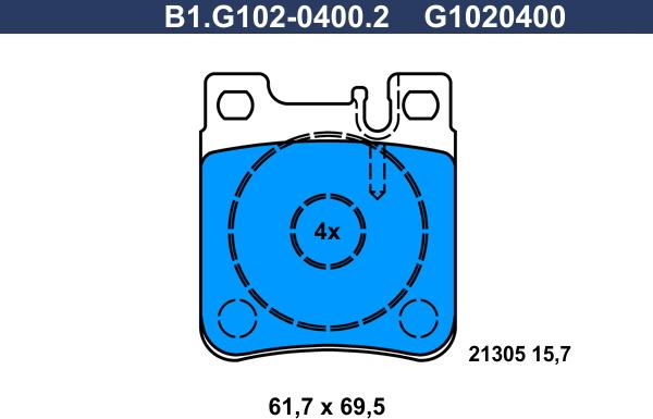 Galfer B1.G102-0400.2 - Kit de plaquettes de frein, frein à disque cwaw.fr