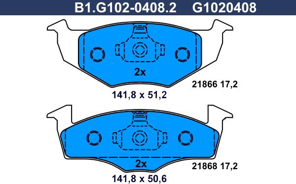 Galfer B1.G102-0408.2 - Kit de plaquettes de frein, frein à disque cwaw.fr