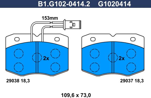 Galfer B1.G102-0414.2 - Kit de plaquettes de frein, frein à disque cwaw.fr