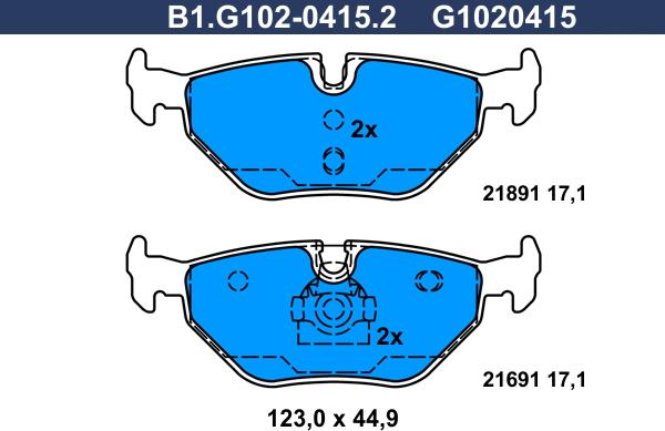 Galfer B1.G102-0415.2 - Kit de plaquettes de frein, frein à disque cwaw.fr